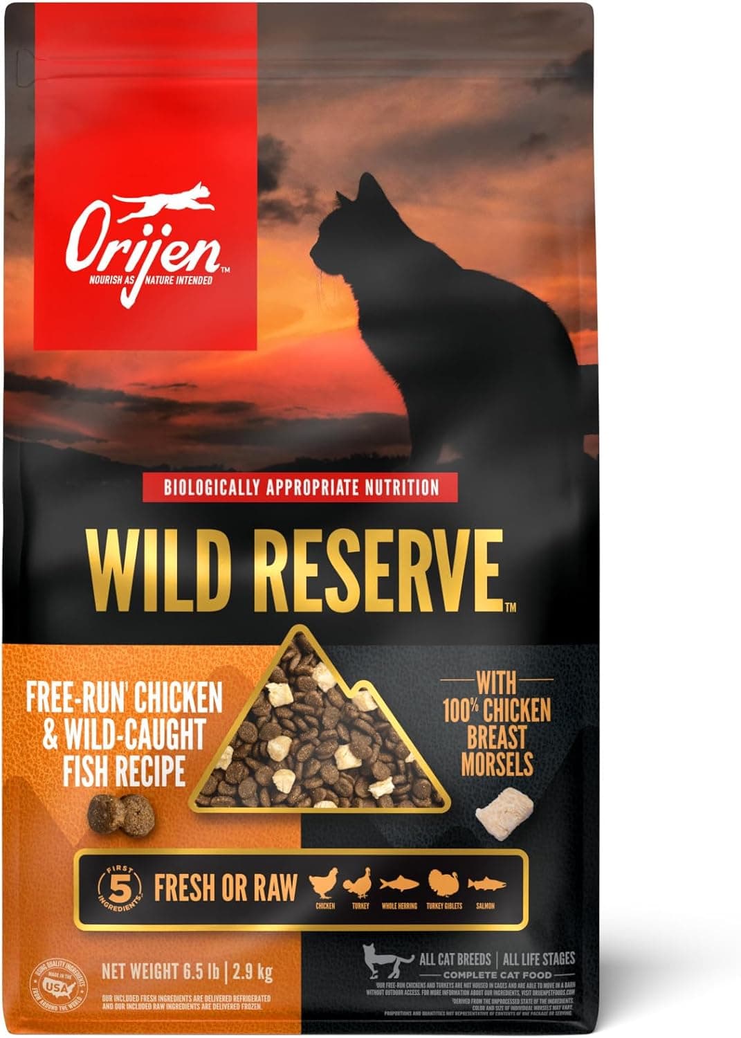 ORIJEN Wild Reserve FreeRun Chicken WildCaught Fish Recipe 65lb