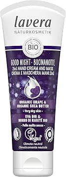lavera Good Night 2in1 Hand Cream and Mask natural cosmetics vegan certified organic grape organic shea butter 75ml white