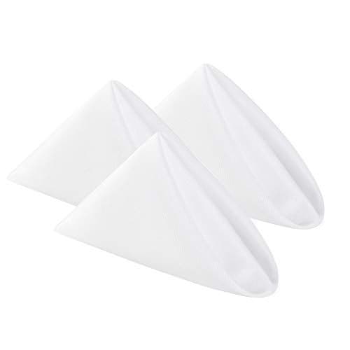 Cloth Napkins 17x17 inch Washable Polyester Dinner Napkins Soft Table Napkins for Wedding Party Dining BanquetWhite100PCS