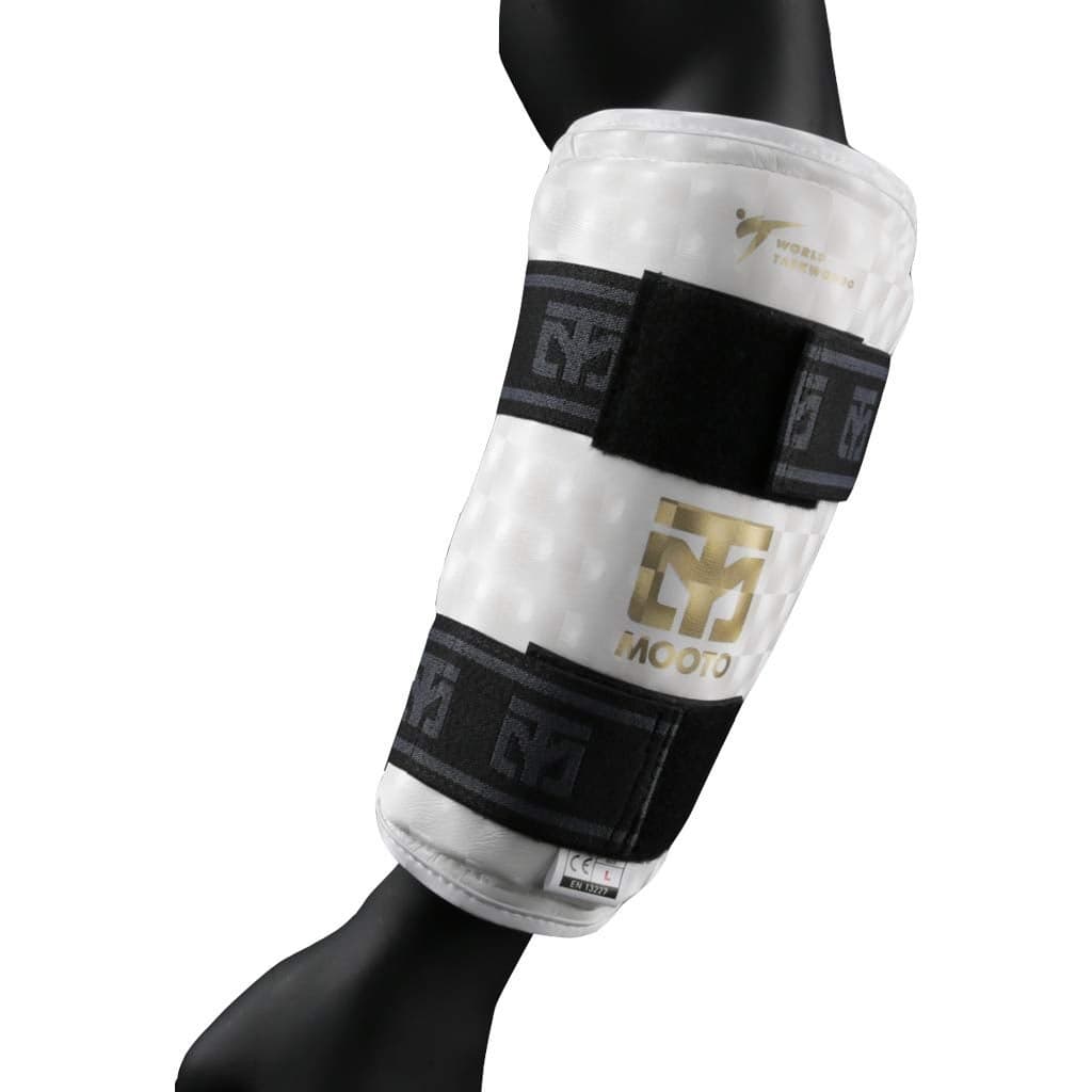MOOTO Korea Taekwondo Extera S2 Forearm Protector Guard a Pair WT Logo Training Match Gym School Academy (Medium(Length 25cm or 0.82 ft))