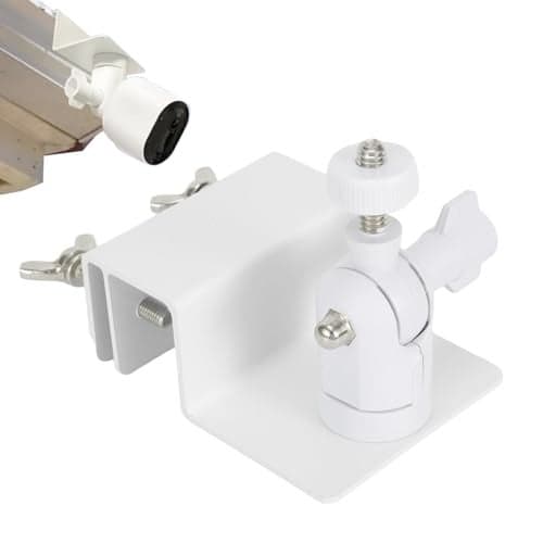 Tonton Gutter Mount for Solar Panel and Outdoor Security Camera Compatible with Ring, Arlo, Eufy, Wyze, Reolink, Google Nest, Blink, Standard 1/4"-20 Mount, Up & Down Version Universal Bracket (White)