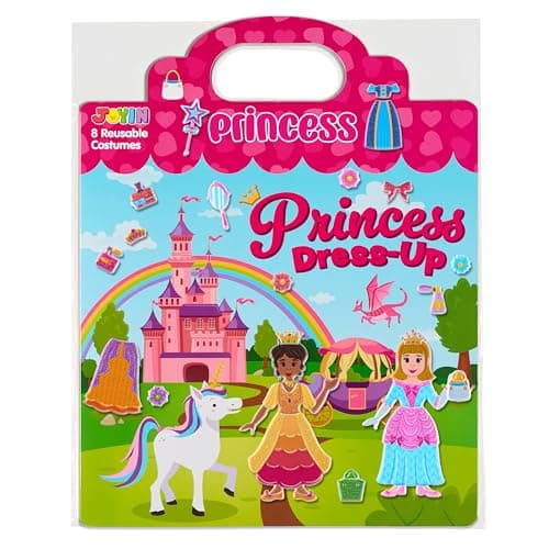JOYIN Princess DressUp Reusable Sticker Book for Toddlers 3D Sticker Book for Kids 3 4 5 Travel Essentials Airplane Activity Toys Crafts Gifts Birthday Gifts