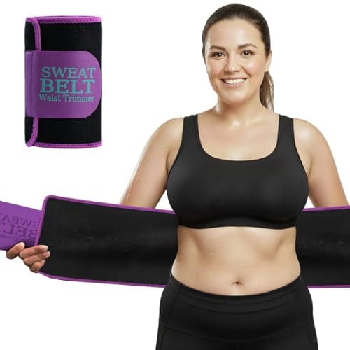MORECOO Waist Trainer for Women Lower Belly Fat, Waist Sweat Band for Women, Belly Band Sweat Belt, Body Shaper, Stomach Wrap Purple