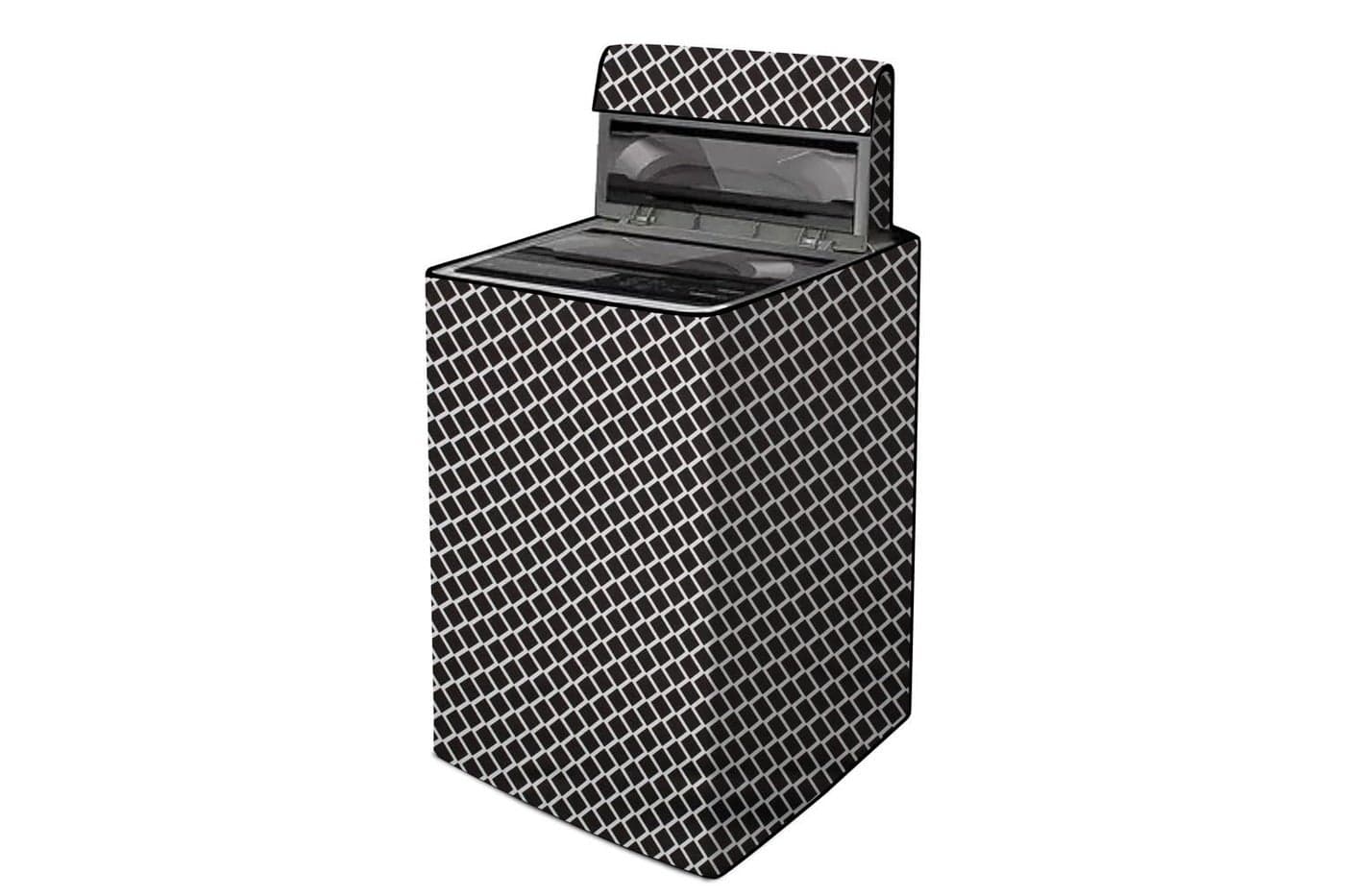 The Furnishing Tree Washing Machine Cover Suitable for Whirlpool 6.5 Kg Fully-Automatic Top Loading STAINWASH PRO H Grey Checkered