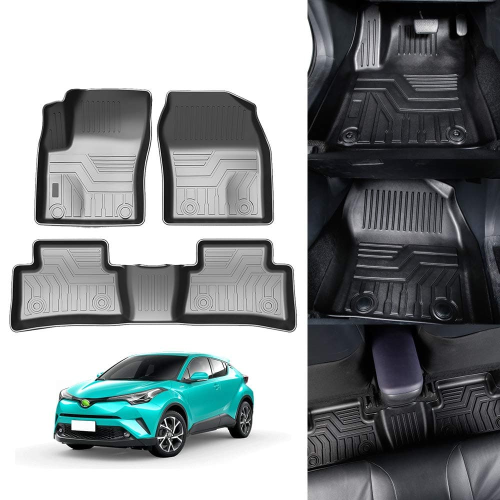 KUST Floor Mats for Toyota CHR 20182023 Custom Fit CHR Toyota Accessories All Weather Floor Liners TPE 2 Row Black