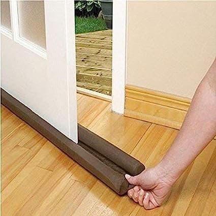 TECHTOOLFabric Foam Under Door Twin Draft Guard Cover Stop Light Dust Cool Air Escape Protector