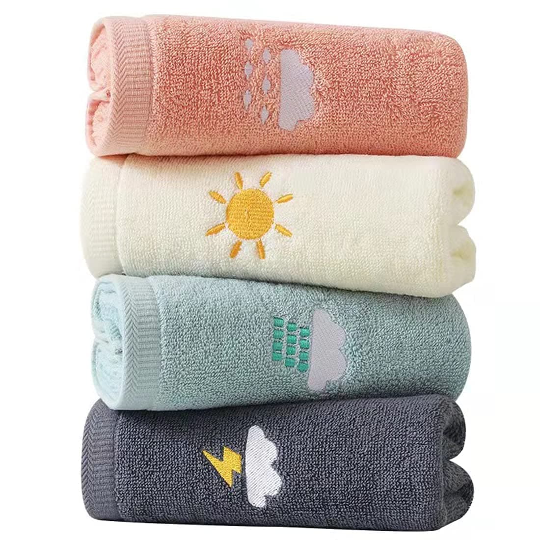LRUUIDDE Bathroom Hand Towels Set of 4Soft Hand Towel Soft Cotton Towel Highly Absorbent Hand Towel Hand Towels for BathKitchen Face Gym and Spa Size 14 x 29PinkGrayGreenWhite