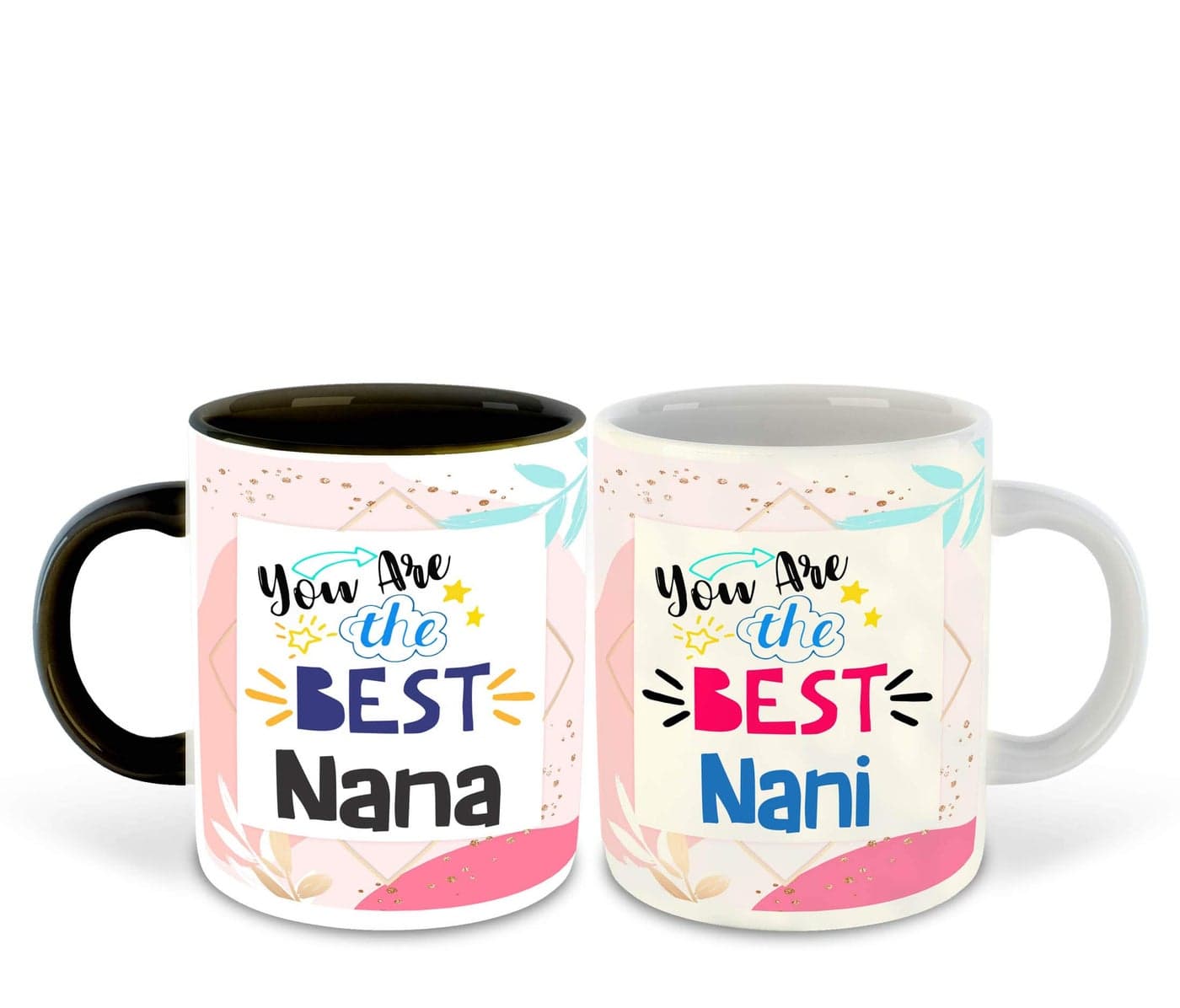 DecorVecor - Nana and Nani Set of 2 Coffee Mug - Couple Quotes Gift Mug Set (Nana & Nani 6)