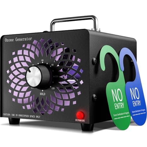 2026 Upgraded Ozone Generator, High Capacity Ozone Machine Odor Removal Up to 6000 Sq.Ft, for Car/Home/Smoke/Pet Odor, Black