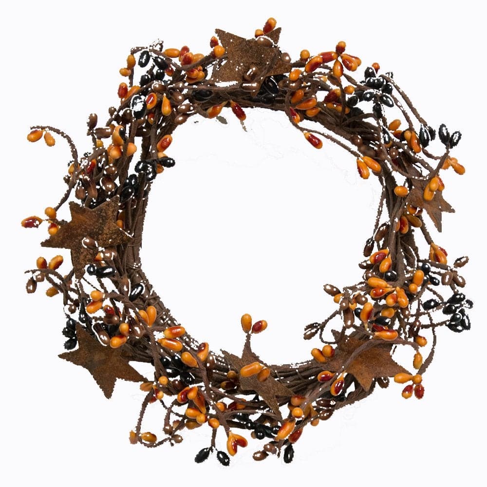 CWI Gifts Pip Twig Star Wreath Rings 8 inch Wreath Decor for Front Door and Candle Decorating MustardBlack