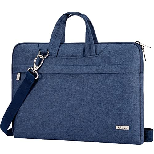 Voova Laptop Bag 17 17.3 Inch Waterproof Laptop Sleeve Case with Shoulder Straps & Handle, Computer Case Cover Slim Briefcase Compatible with 17-18” Hp Dell Asus Acer, Blue