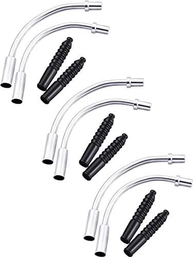 6 Pieces V Type Bike Brake Noodles Brake Cable Guide Tube Bend Pipe (3 Pieces 90° Noodles for Front Wheels, 3 Pieces 110° Noodles for Rear Wheels) and 6 Pieces Rubber Boots for Bicycle Riding Set