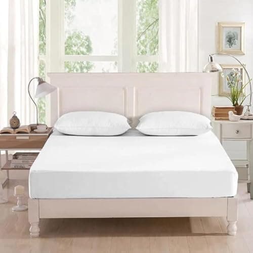 Rajasthan Crafts Cotton Terry Ultra Soft Waterproof Mattress Protector| Fits Upto 10 inch Bed | Breathable - Hypoallergenic Mattresses Cover (78x36 inch | 6.5x3 feet, White)