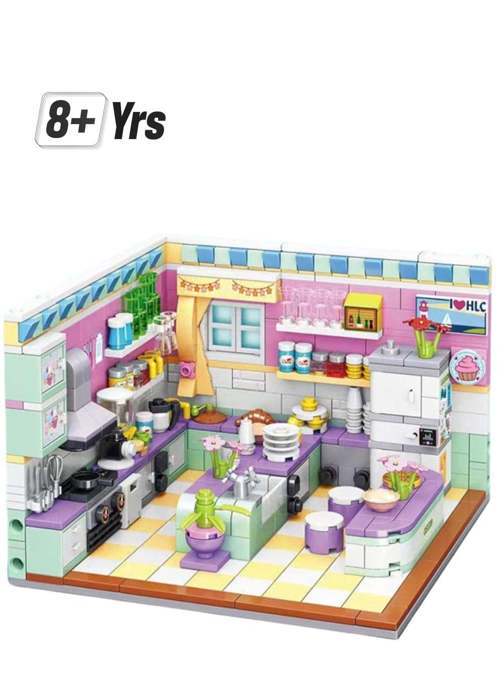 Mini Kitchen, Small House Street View Set Building Block Toys, Educational Assembly Model Gifts For Children