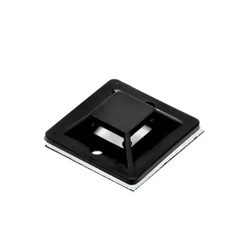 Conext Link 100 Pack Black Self Adhesive Cable Tie Zip Clamp Mount Clip Holder Base 3/4" (20X20mm (19082)