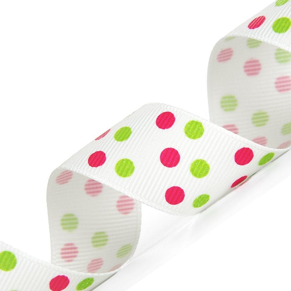 Morex Ribbon Dazzle Dots Glitter Grosgrain Ribbon 78Inch by 20Yard Spool Apple GreenShocking Pink 9890520550