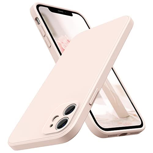 SURPHY Design for iPhone 11 Case with Camera Protection, Straight Edge Slim Design, Liquid Silicone Phone Case for Phone 11 6.1 inches, Light Pink