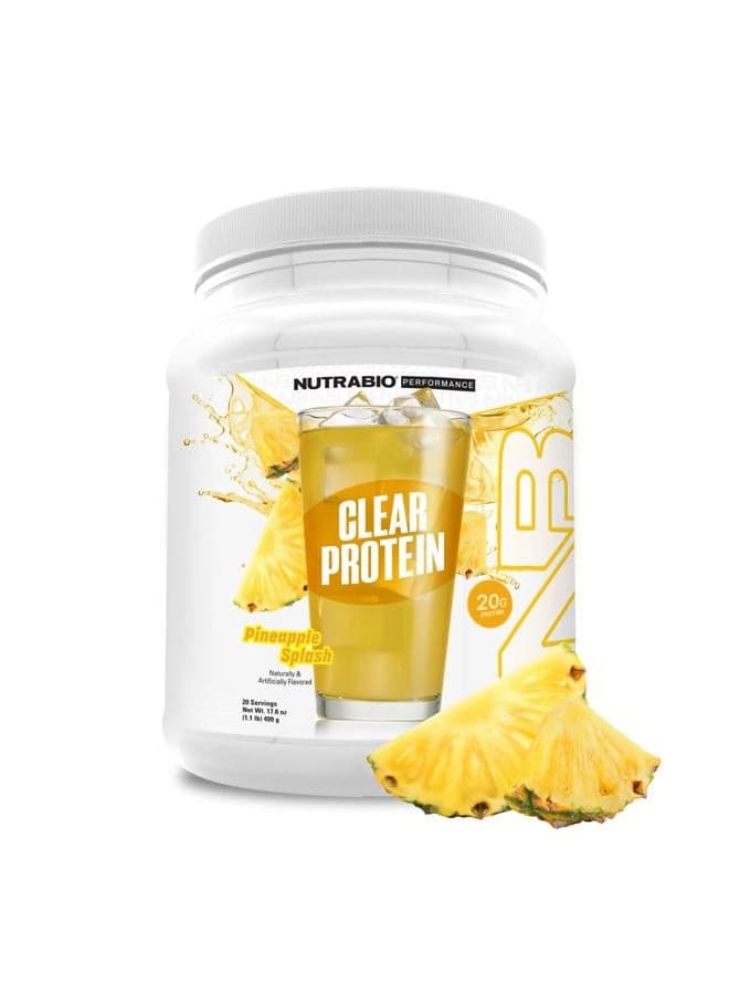 Clear Whey Protein Isolate – Pure Whey Isolate for Men and Women, Delicious Fruit Flavors – Non-GMO, Zero Lactose - Pineapple Splash, 20 Servings