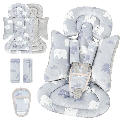 TANOFAR Car Seat Head Support Baby Infant Car Seat Insert for Newborn Girls Boys Soft Carseat Head Support for Infant Newborn Carseat Insert for Car Seats Strollers Swings Bouncer Elephant