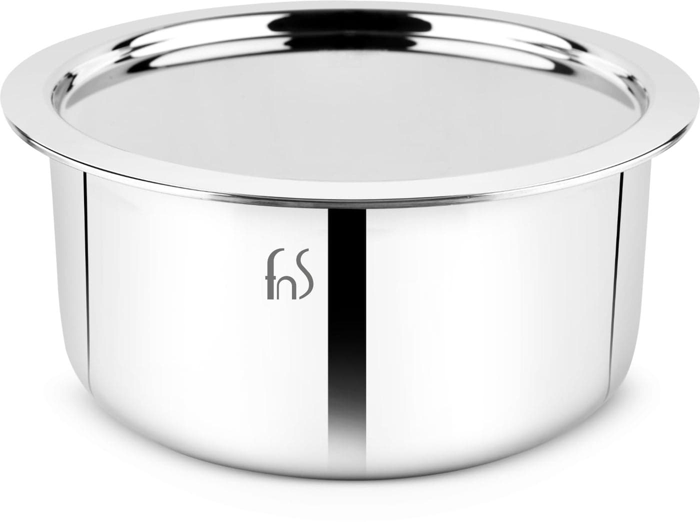 FnS NuChef Triply Tope 16 cm – Stainless Steel 3-Ply Cookware – Even Heat, Gas & Induction Compatible Multipurpose Cooking Pot for Boiling, Sauces & Curries