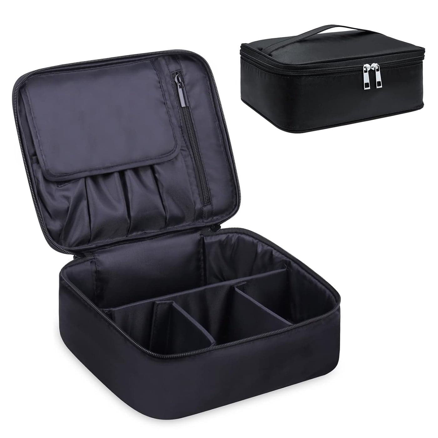 Narwey Travel Makeup Bag Large Cosmetic Bag Makeup Case Organizer for Women and Girls BlackNew
