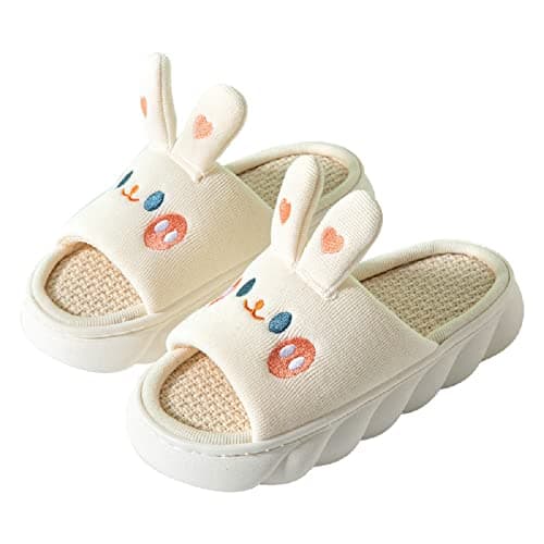 Yoroka Cartoon slippers Cute Animal Shape Slippers,Thick Sole Soft Indoor Outdoor Slippers for Women Bunny-7