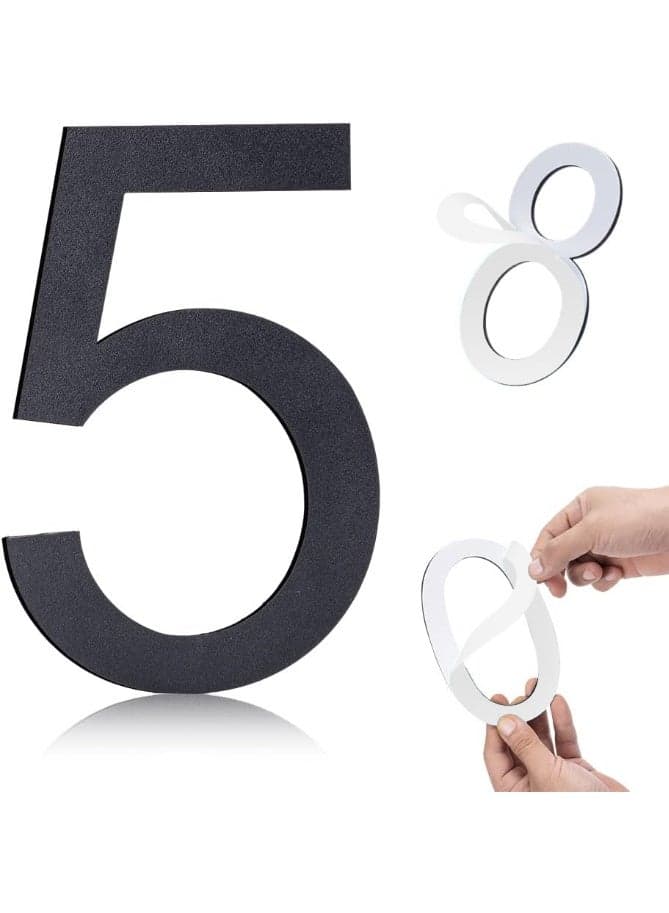House Numbers for Outside Large Self-adhesive House Numbers 6 Inch Stainless Steel House Number for Exterior House Address Garage Gate Street Farmhouse Garden Number 5
