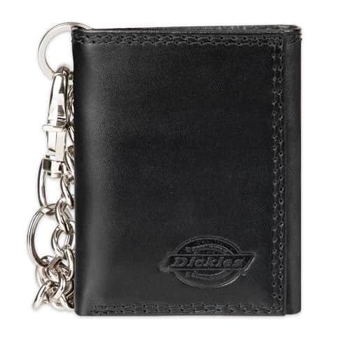 Dickies Men's Trifold Chain Wallet, Black, No Size