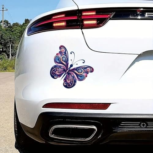 2 pcs Cool Butterfly Creative Animal Patterns Funny Car Bumper Sticker6 Inch Vinyl Decal WaterproofDieCut for CarsWindowsLaptops