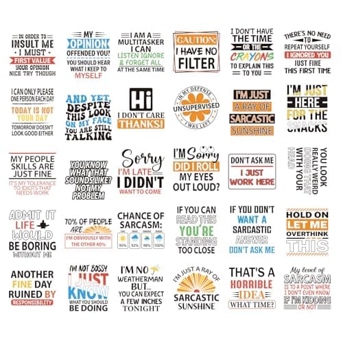 Shejdgart Dtf Transfers Ready to Press 30 Pcs Sarcastic Iron on Patches for TShirts Funny Humorous Quotes Heat Transfer Designs Vinyl Stickers Iron on Decals for DIY Home Clothes Bags Fun Gift