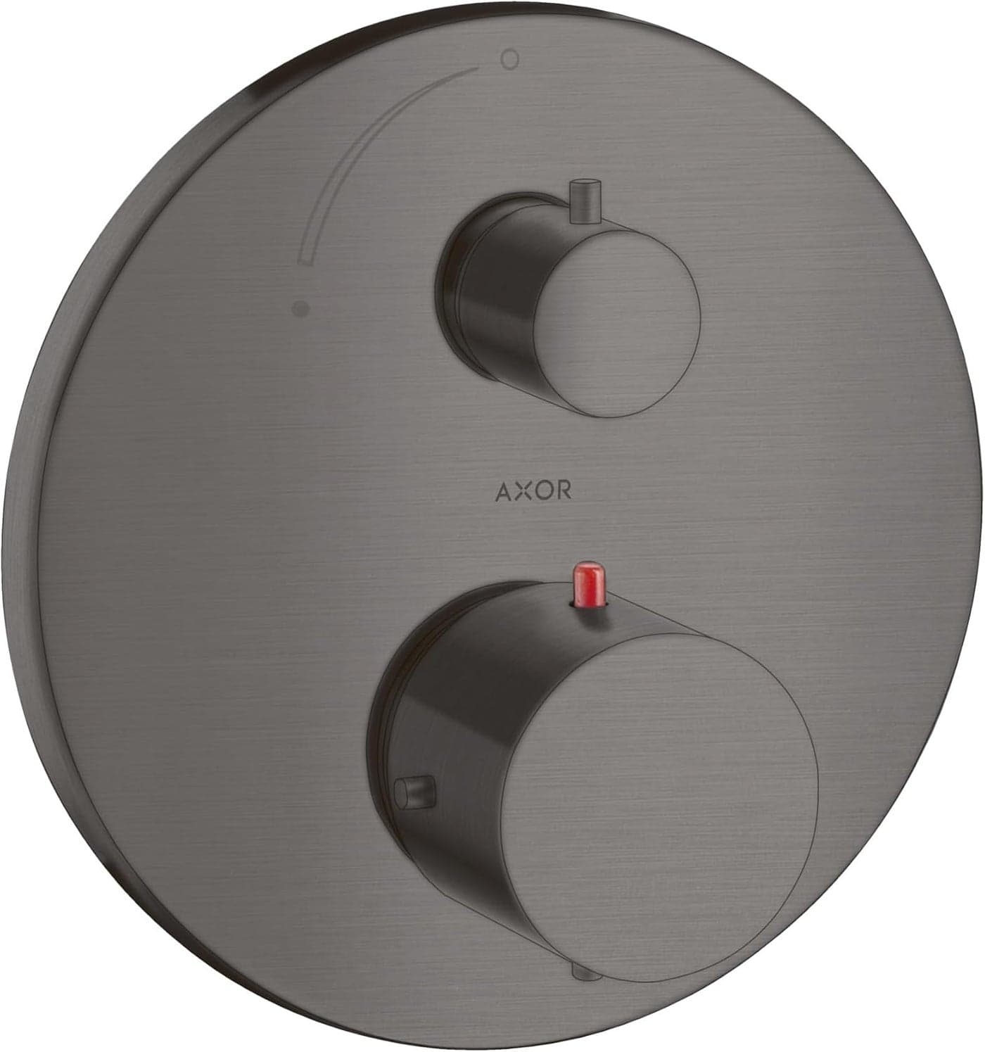 AXOR Starck Modern 2Handle 7inch Wide Thermostatic Shower Valve Trim in Brushed Black Chrome 10700341