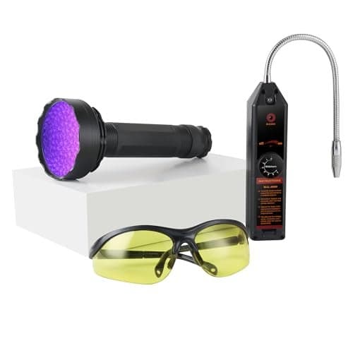 Lichamp AC Leak Detector Kit Automotive, Refrigerant Freon Leak Detector with AC UV Light and Protective Glasses, LB01