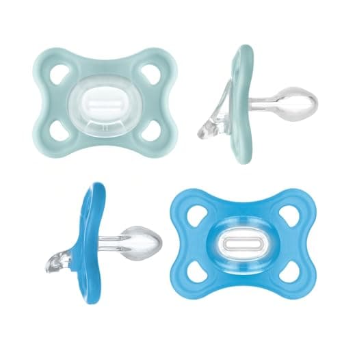 MAM Comfort Baby Pacifiers Lightweight OnePiece Full Silicone Binky for Newborns 312 Months BPAFree Easy to Clean Pacifier Best for Breastfed Babies 4 Count Binkies