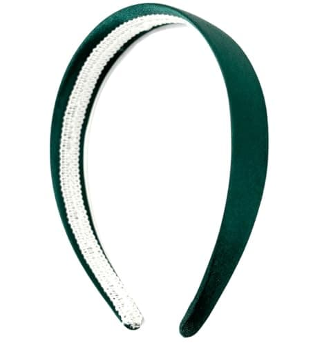MDSTYLE Headband for Women and Girls 1 inch Hairband Hair Accessories Hard Headbands Satin Hairbands Green 1 inch