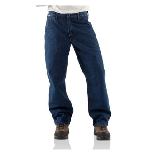 Carhartt Men's Flame-Resistant Signature Denim Dungaree-Denim-42 x 34