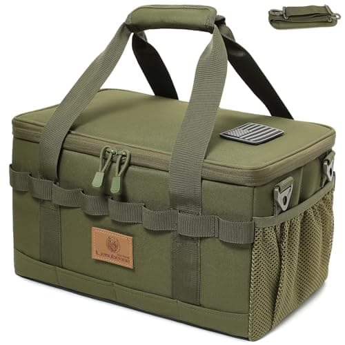 Lemubeane Tactical Camping Storage Bag 18L Tactical Utility Tote Bag Camping Cookware Organizer Trunk Organizer Army Green