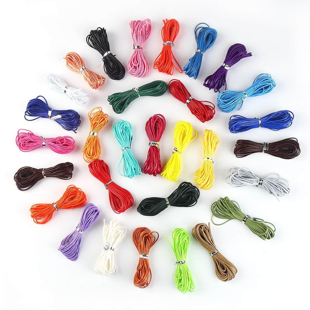 1mm Polyester Waxed Cord 30 Colors Beading Thread Stretch String for Bracelet Making 492 Feet