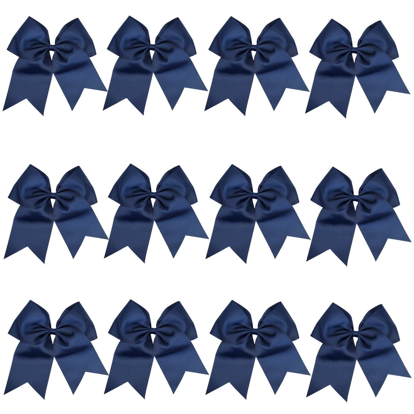 8 Inch Cheerleader Bows Ponytail Holder Solid Color Cheerleading Bows Hair Tie Navy blue