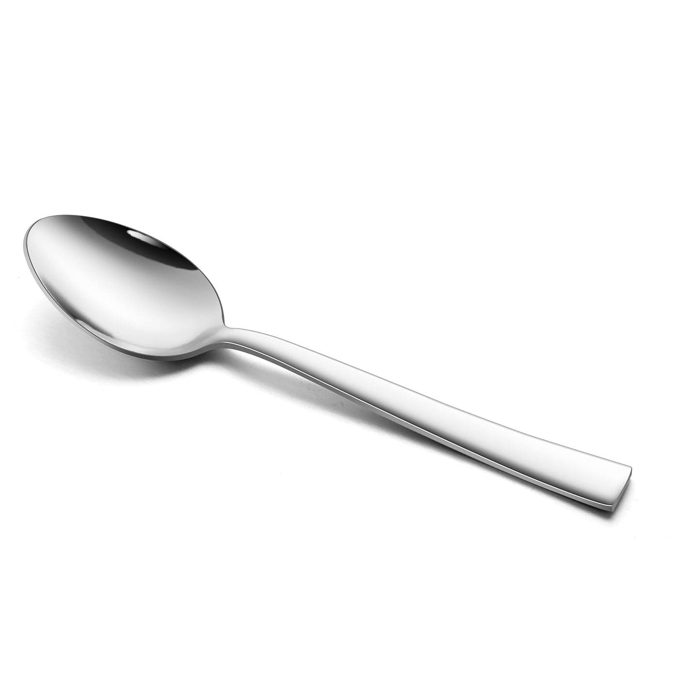 Herogo Teaspoons Stainless Steel Teaspoons Set of 12 14 cm Coffee Spoon for Coffee Tea Dessert Cake Square Handle Smooth Edge Heavy Duty Rust Free Dishwasher Safe Metal Silver