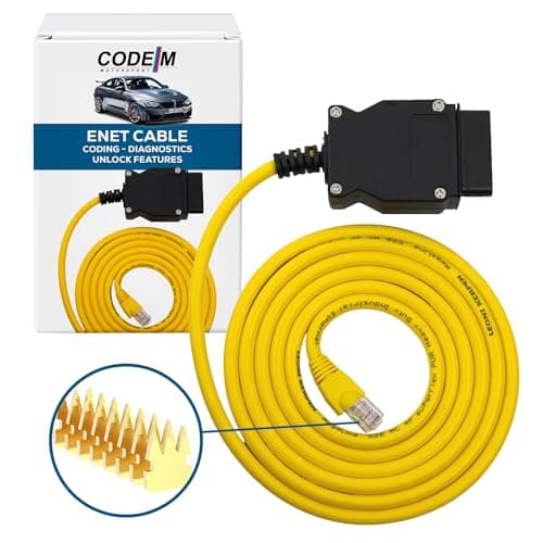 Reloot Code M - ENET OEM Cable OBD2 for BMW F G i Series Coding | E SYS ISTA+ ICOM Bootmod3 Bimmercode Compatible | Heavy Duty Cable | for CarPlay Activation