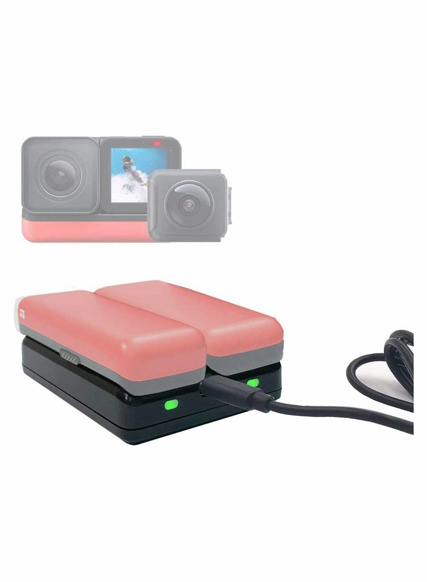 4K Camera Battery Dual Fast Charger Base Kit for Insta360 one R Cameras