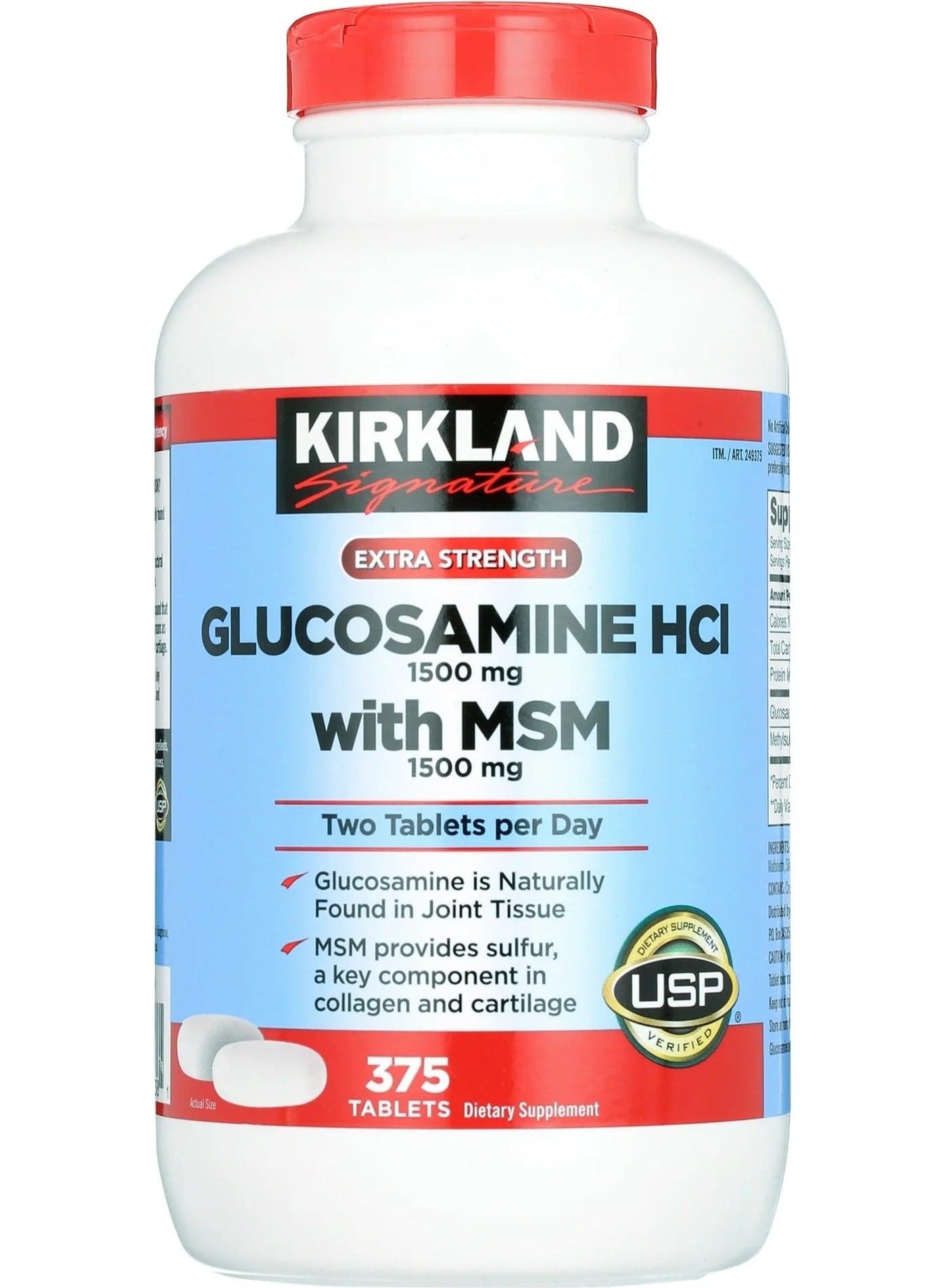 Glucosamine HCI with MSM 1500mg, 375 Tablets