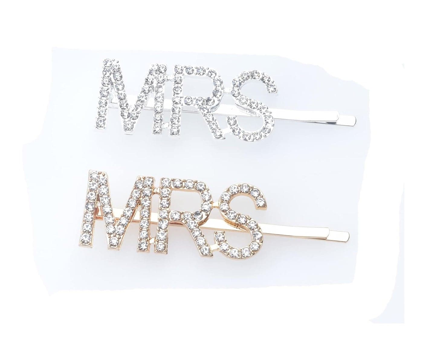 Sowaka BRIDE Hair Pin 2 Pcs Gold Silver Metal Vintage Hair Clip with Rhinestone Letter Hair Accessories for Bride Women Girls Wedding Bridal Shower Party Favor Bachelorette Party MRS