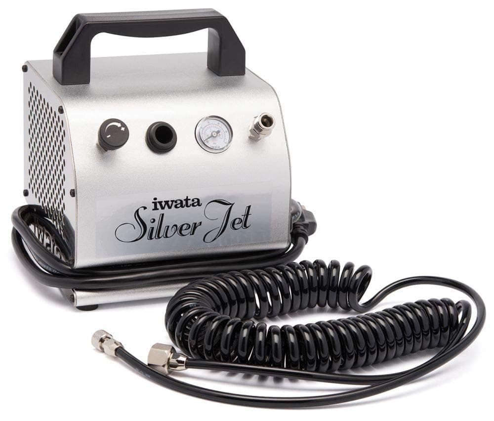 IwataMedea Studio Series Silver Jet Single Piston Air Compressor