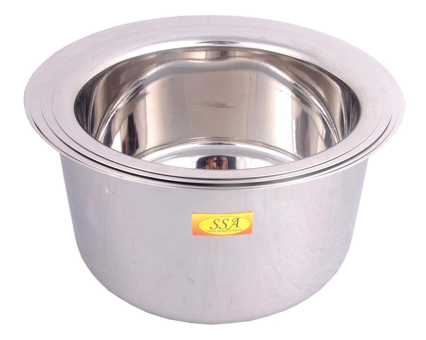 Shiv Shakti Arts® Stainless Steel Bhagoni/Tope/Patila Set with Induction Bottom Serving & Cooking Food - Heavy-22 Gauge - (Big, Set of 4 Bhagoni 3800, 4800, 5800 & 7300 ML)