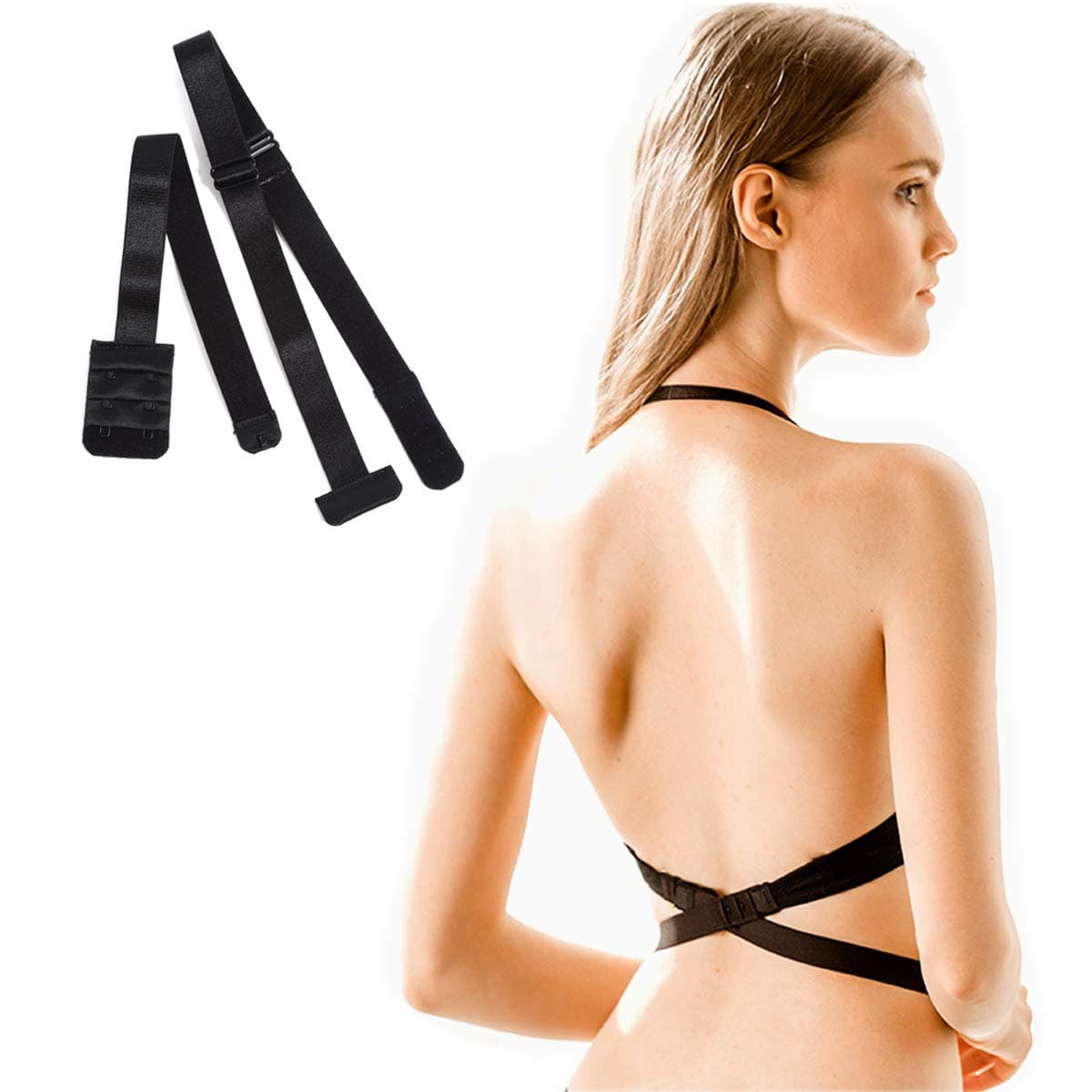 YARBAR Low Back Bra Converter Extender 2 Hook 3 Row for Women Lady Backless Dress