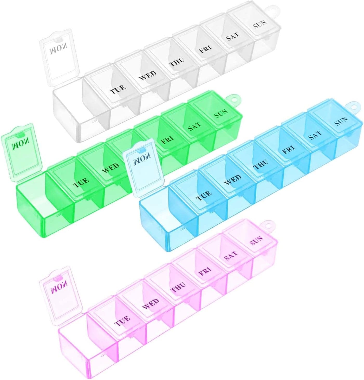 Weekly Pill Organizer for Adults - 4 Colors