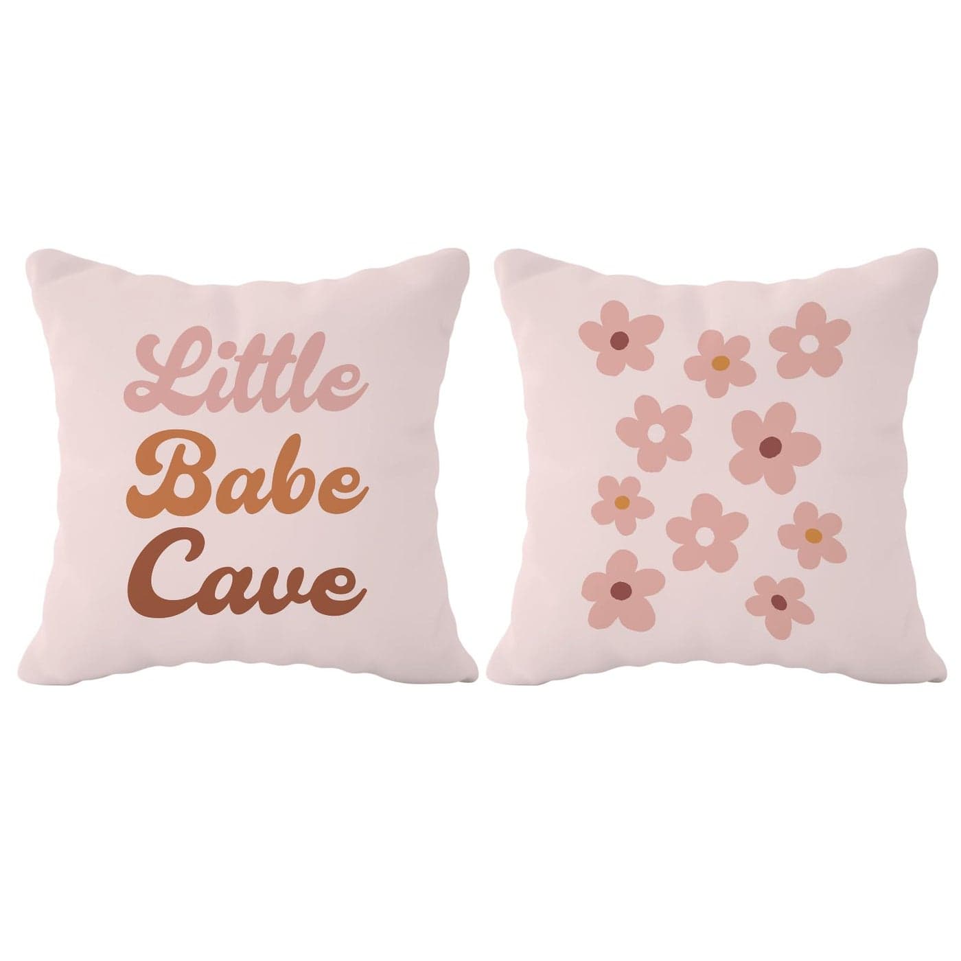 FLDAS Little Babe Cave Boho Nursery Girl Quote Decorative Throw Pillow CoversRetro Daisy Flower Pillow Case Covers for Home Kids Baby Girls Room Playroom NurseryKids Girls Gifts1818 Inch Set of 2