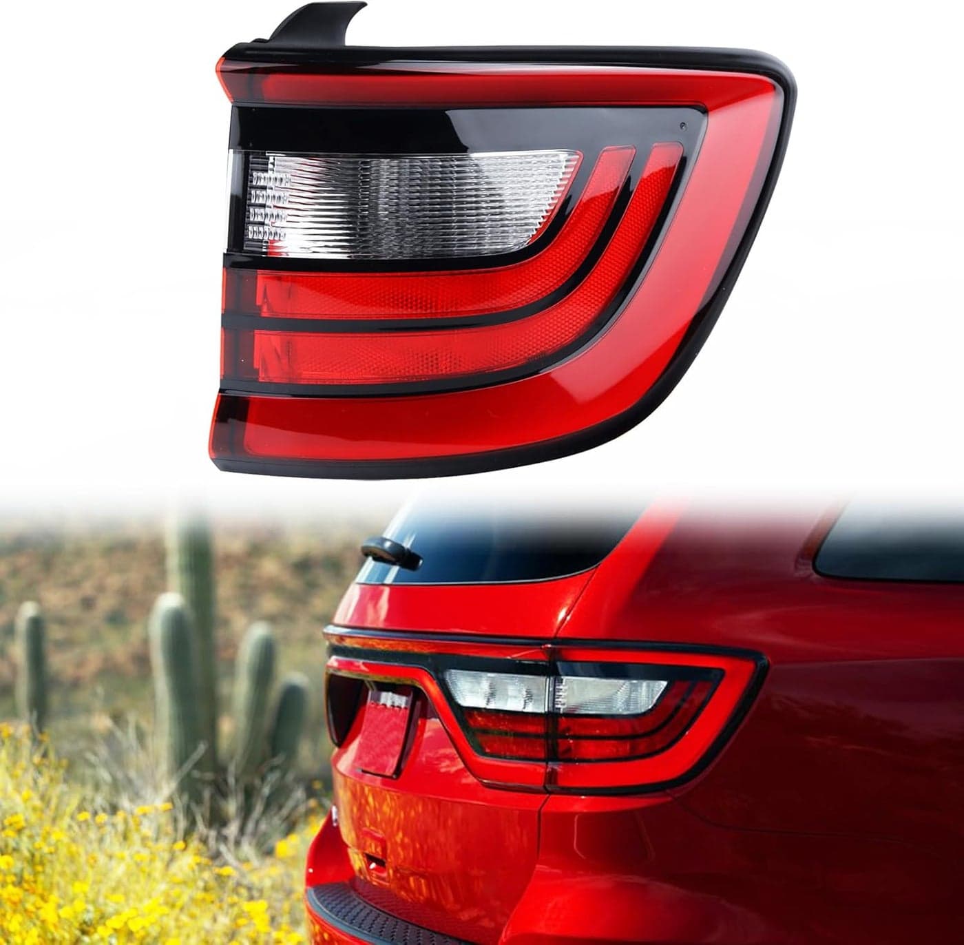 KAMDKI Right Passenger Side Outer Tail Light LED Rear Lamp for 2014-2023 Dodge Durango