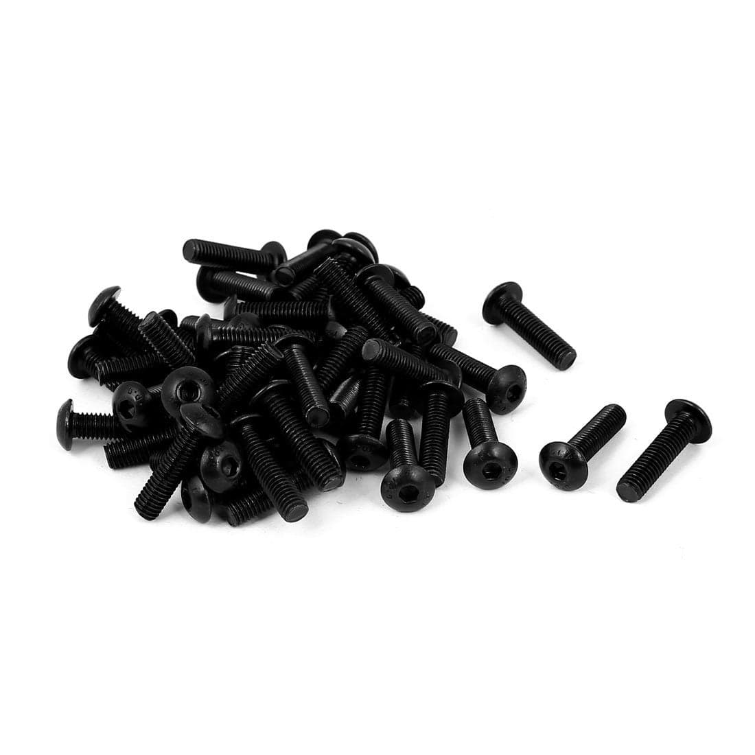 uxcell M5x20mm 109 Alloy Steel Button Head Hex Socket Cap Screw Bolt Black 50pcs